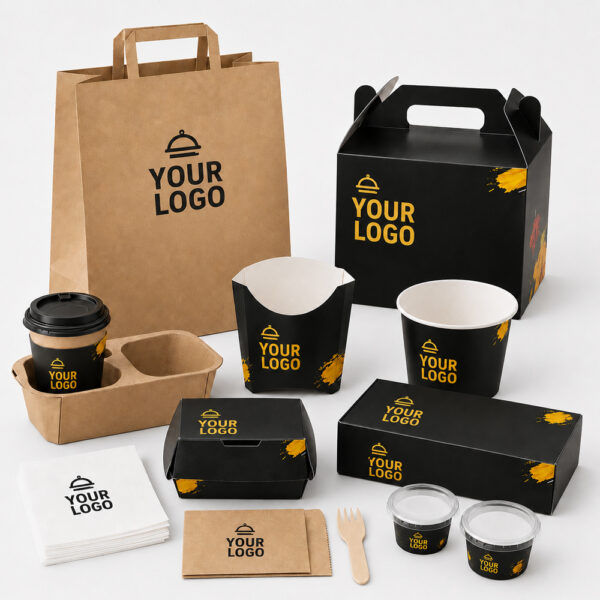Paper Food Boxes with Printed Takeaway Branding