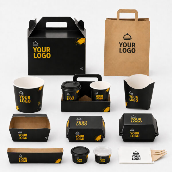 Paper Food Boxes with Printed Takeaway Branding