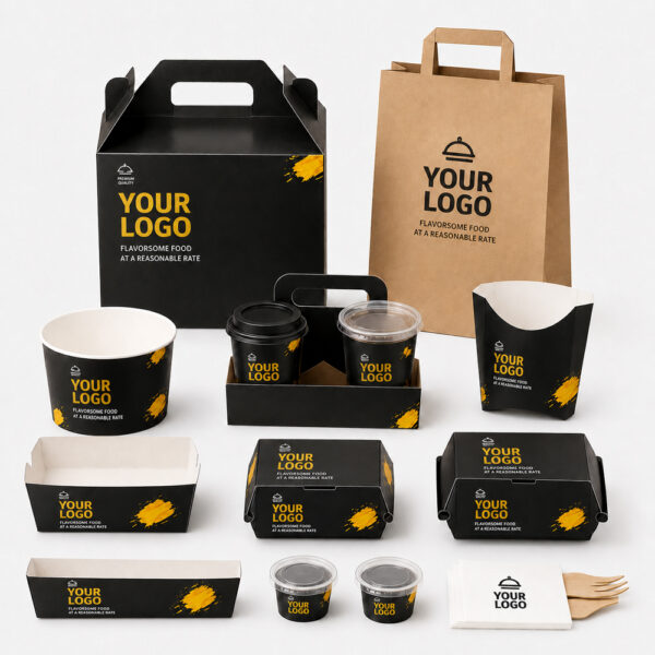Paper Food Boxes with Printed Takeaway Branding