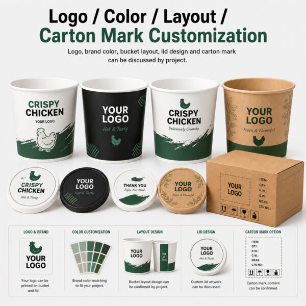 Paper Food Bucket for Fried Chicken Packaging