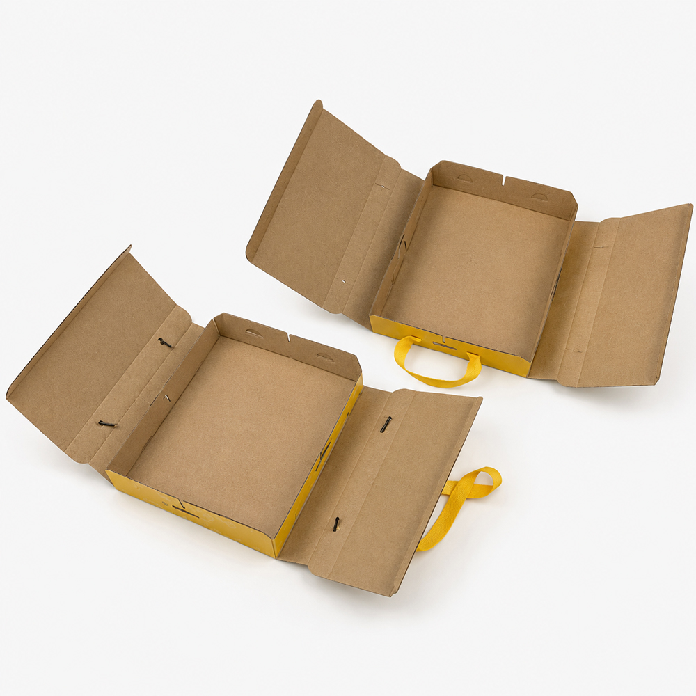 Paper Pizza Box with Carry Handles for Takeaway