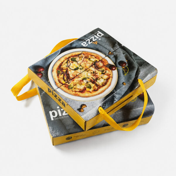 Paper Pizza Box with Carry Handles for Takeaway Paper Pizza Box with Carry Handles for Takeaway