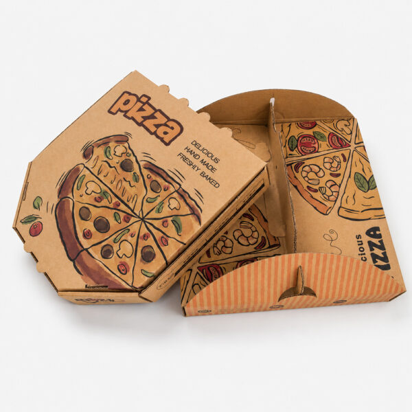 Paper Pizza Box with Kraft-Style Print for Delivery Paper Pizza Box with Kraft-Style Print for Delivery
