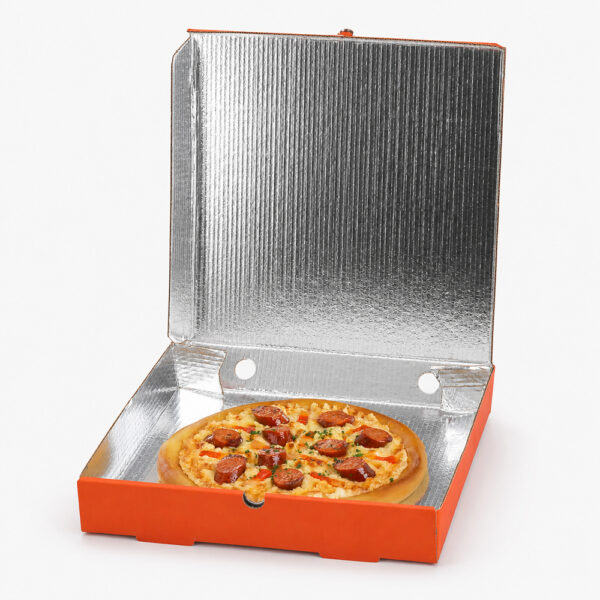 Paper Pizza Box with Silver Interior for Delivery