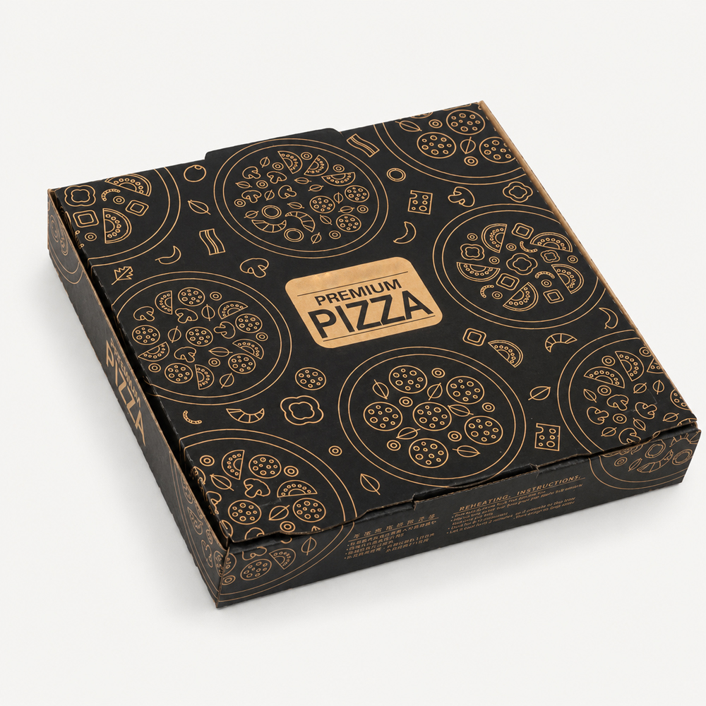 Paper Pizza Boxes with Custom Printed Design