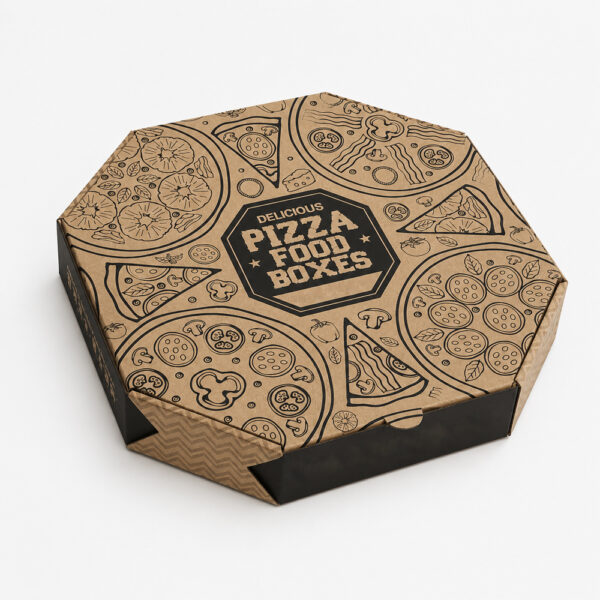 Paper Pizza Boxes with Custom Printed Design
