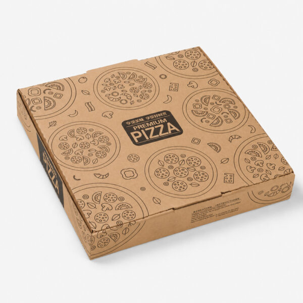 Paper Pizza Boxes with Custom Printed Design