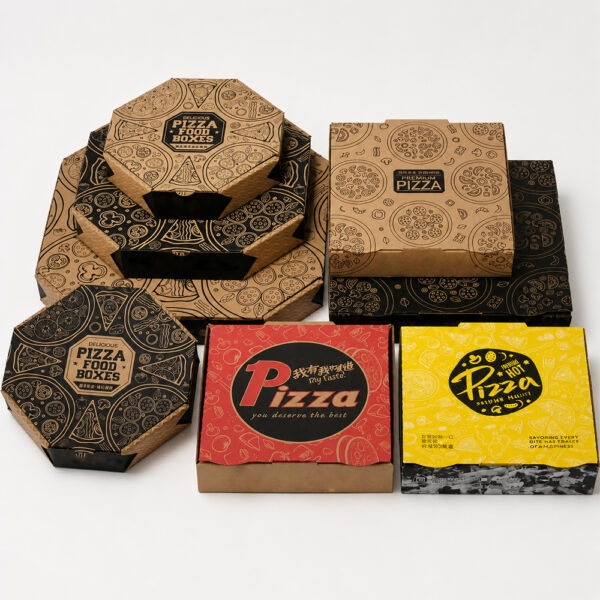Paper Pizza Boxes with Custom Printed Design