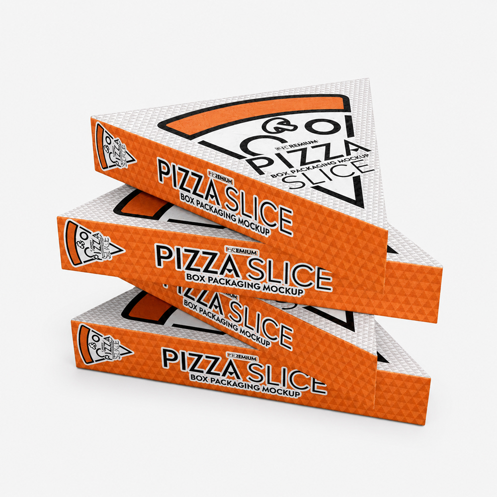 Paper Pizza Slice Box with Folded Triangular Design