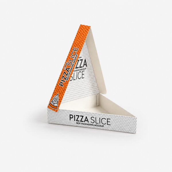 Paper Pizza Slice Box with Folded Triangular Design