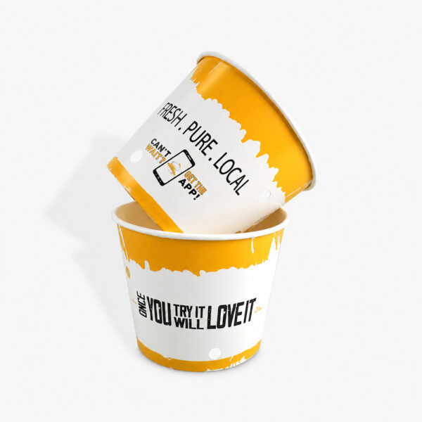 Printed Paper Bucket with Paper Lid for Snack Service