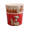 Printed Paper Fried Chicken Bucket for Takeaway