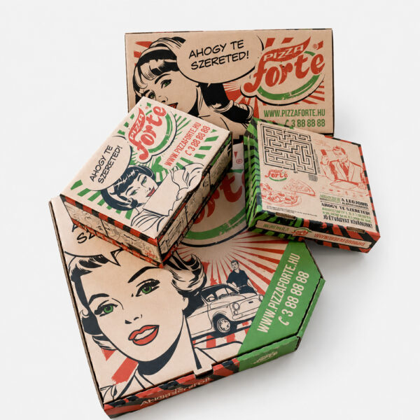 Printed Paper Pizza Box for Takeaway Food Delivery