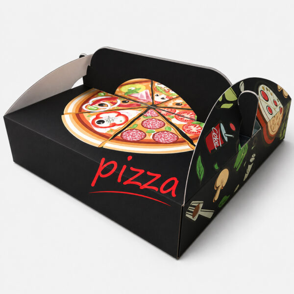 Printed Paper Pizza Slice Box with Folding Lid Printed Paper Pizza Slice Box with Folding Lid