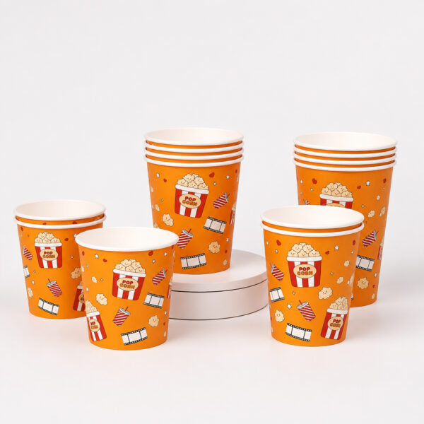 Printed Paper Popcorn Bucket for Cinema Snack Service