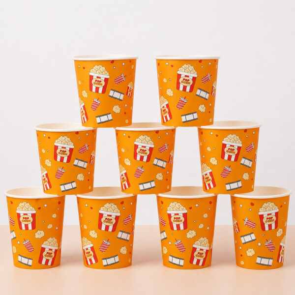Printed Paper Popcorn Bucket for Cinema Snack Service