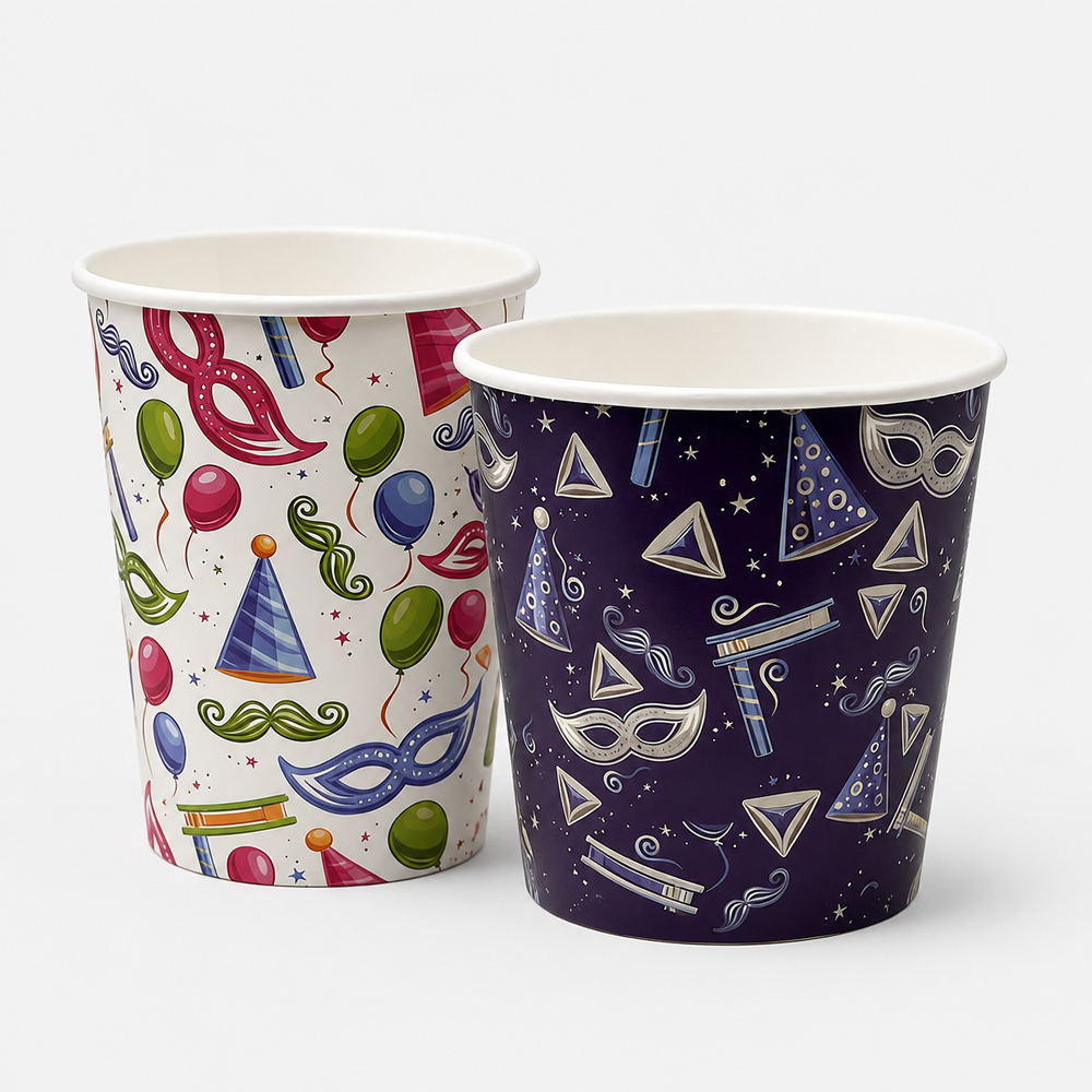 Printed Paper Popcorn Bucket for Party Snacks
