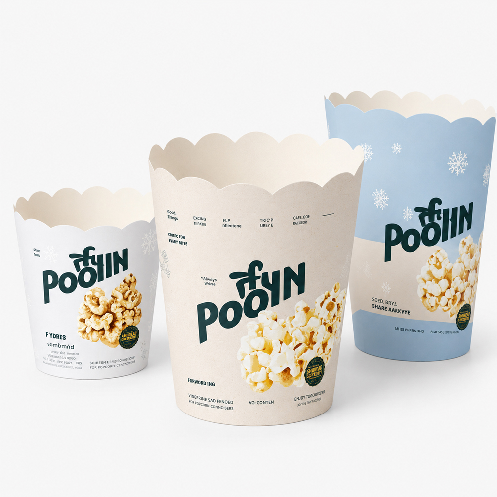 Printed Paper Popcorn Bucket for Snack Service