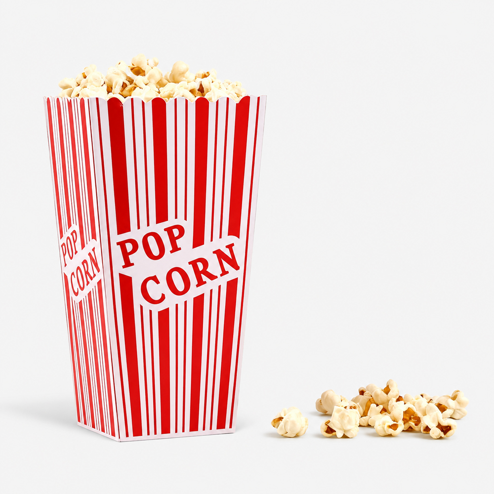 Printed Paper Popcorn Buckets for Concessions