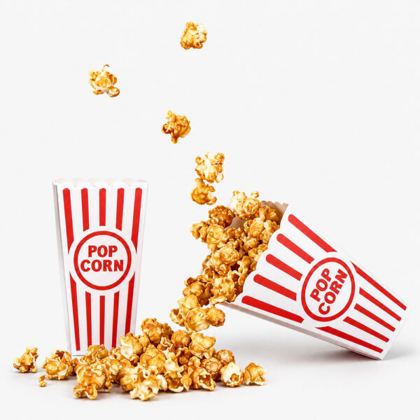 Printed Paper Popcorn Buckets for Concessions