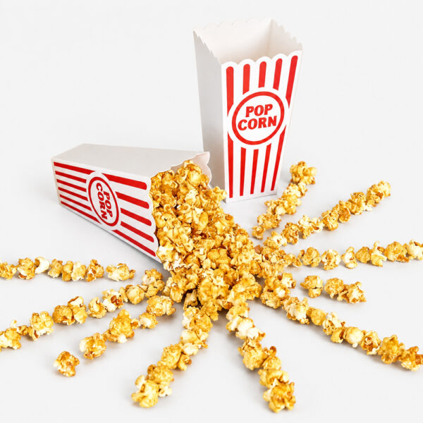 Printed Paper Popcorn Buckets for Concessions