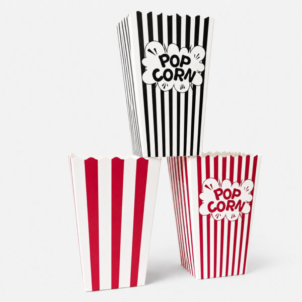 Printed Paper Popcorn Buckets for Concessions