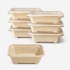 Rectangular Bagasse Food Container with Clear PET Lid Rectangular Bagasse Food Container with Clear PET Lid