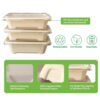 Rectangular Bagasse Food Container with Clear PET Lid Rectangular Bagasse Food Container with Clear PET Lid