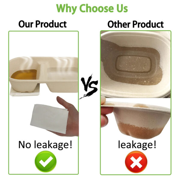 Rectangular Bagasse Food Container with Clear PET Lid Rectangular Bagasse Food Container with Clear PET Lid