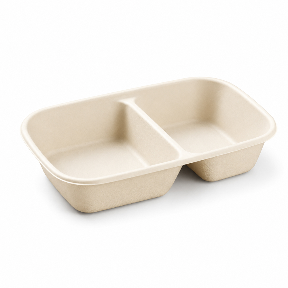 Rectangular Bagasse Food Container with Separate Lid