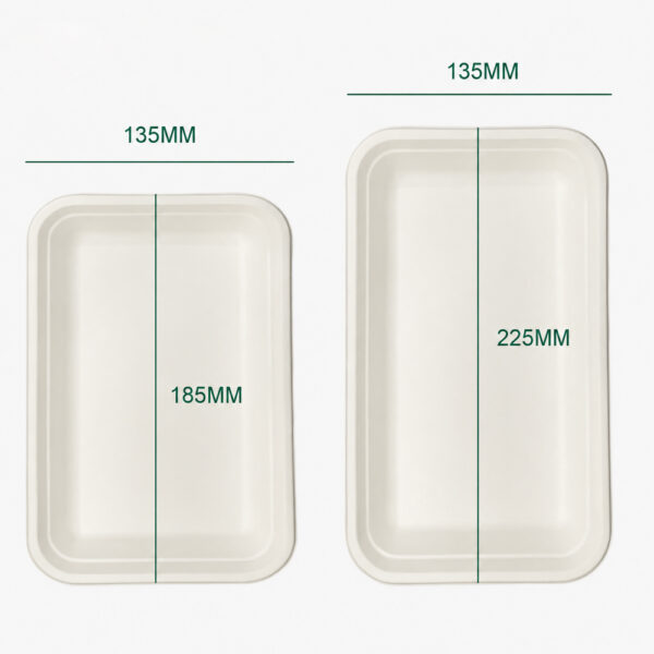 Rectangular Bagasse-Style Food Tray for Foodservice