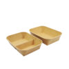 Kraft Rectangular Paper Bowl with Clear Lid Kraft Rectangular Paper Bowl with Clear Lid