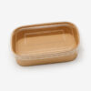 Rectangular Kraft Paper Bowl with Clear Lid for Takeaway Rectangular Kraft Paper Bowl with Clear Lid for Takeaway