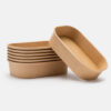 Rectangular Kraft Paper Bowl with Clear Lid for Takeaway Rectangular Kraft Paper Bowl with Clear Lid for Takeaway