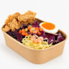 Rectangular Kraft Paper Bowl with Clear Lid for Takeaway Rectangular Kraft Paper Bowl with Clear Lid for Takeaway