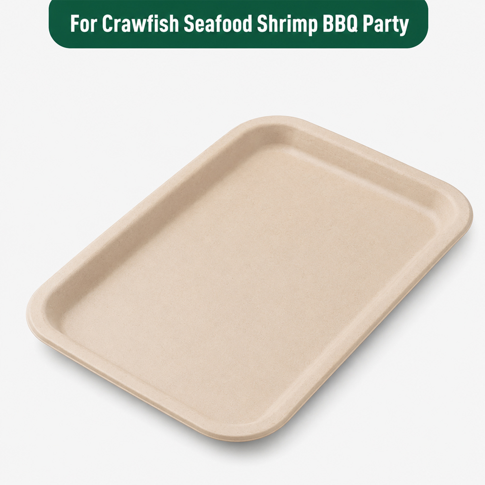 Rectangular Sugarcane Bagasse Tray for Foodservice