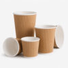 Ripple Wall Kraft Paper Coffee Cups for Takeaway Drinks