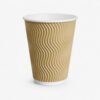 Ripple Wall Kraft Paper Coffee Cups for Takeaway Drinks