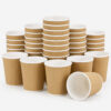 Ripple Wall Kraft Paper Coffee Cups for Takeaway Drinks