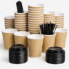 Ripple Wall Kraft Paper Coffee Cups for Takeaway Drinks