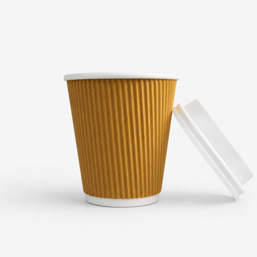 Ripple Wall Paper Coffee Cup with White Sip Lid Ripple Wall Paper Coffee Cup with White Sip Lid