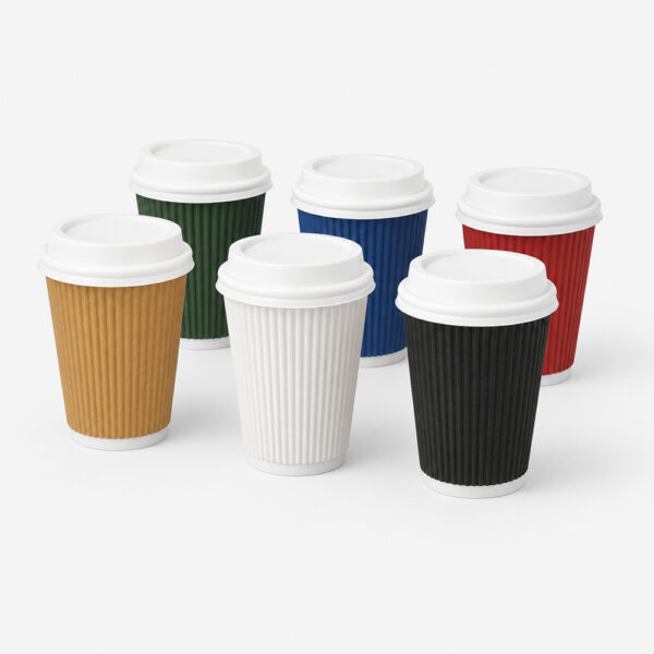 Ripple Wall Paper Coffee Cup with White Sip Lid Ripple Wall Paper Coffee Cup with White Sip Lid