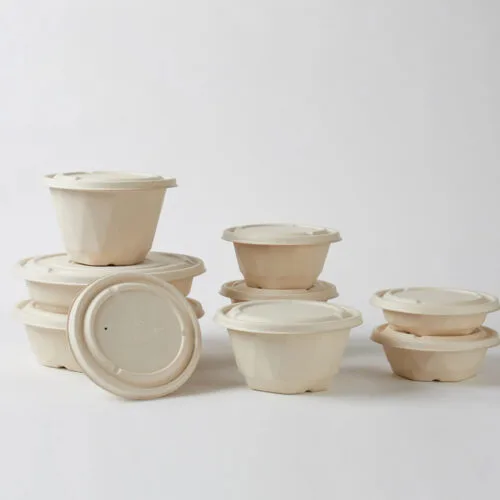 Round Bagasse Bowl with Lid for Deli Meals