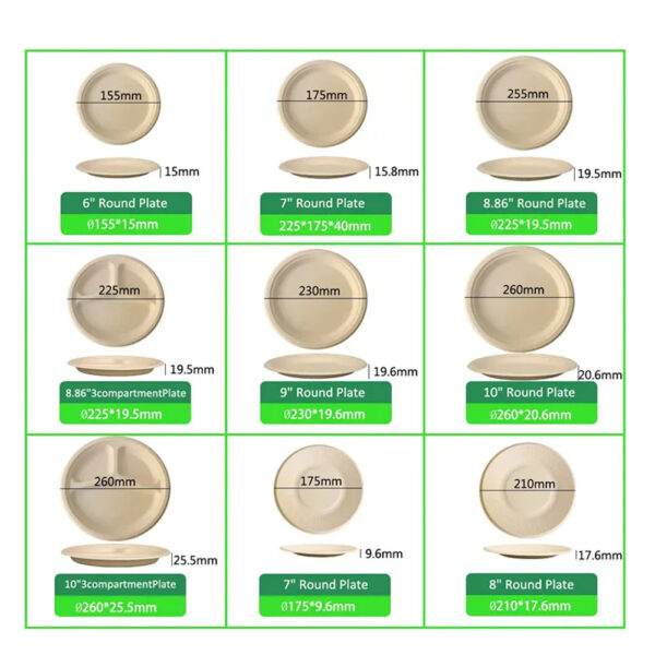 Round Bagasse Plates for Catering Foodservice Round Bagasse Plates for Catering Foodservice