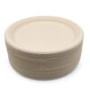 Round Bagasse-Style Molded Fiber Plate for Catering