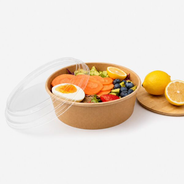Round Kraft Paper Bowl with Clear or Paper Lid Round Kraft Paper Bowl with Clear or Paper Lid