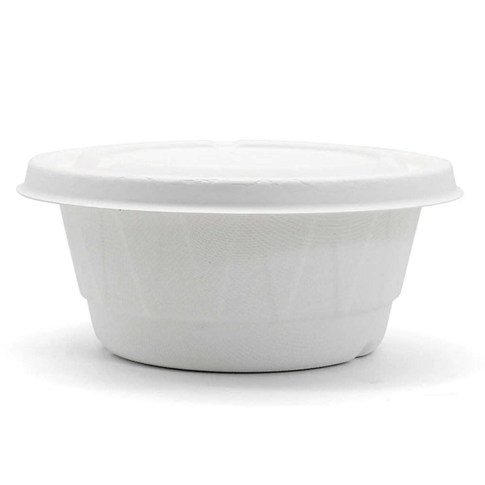 Round Molded Fiber Food Container with Takeout Lid