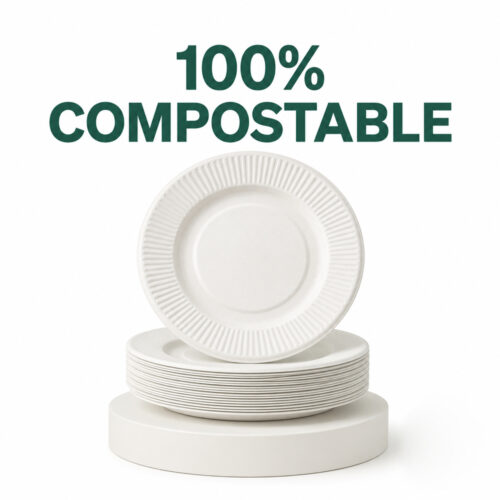 Round Molded Fiber Plates for Buffet Service Round Molded Fiber Plates for Buffet Service