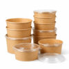 Round Paper Bowls with Clear Lids for Takeaway Meals Round Paper Bowls with Clear Lids for Takeaway Meals