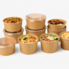 Round Paper Bowls with Clear Lids for Takeaway Meals Round Paper Bowls with Clear Lids for Takeaway Meals